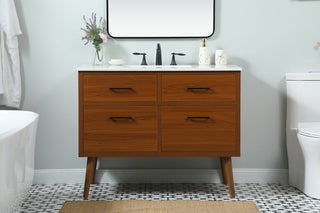 42 inch Single bathroom vanity in teak