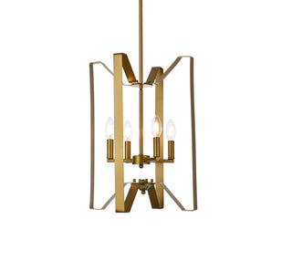 Hoffman 4 lights pendant in brass