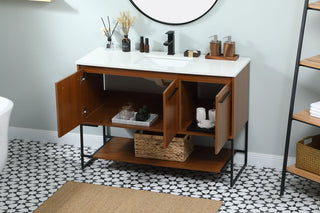 48 inch Single bathroom vanity in teak