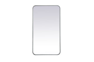 Soft corner metal rectangular mirror 20x36 inch in Silver