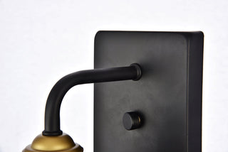 Anders Collection Wall Sconce D7.1 H8.3 Lt:1 Black and Brass Finish