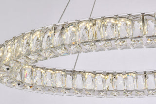 Monroe 36 inch LED oval Single pendant in chrome