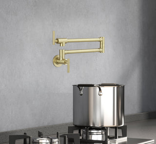 Gabriel Wall Mounted Pot Filler in Brushed Gold