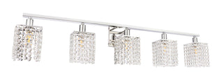 Phineas 5 light Chrome and Clear Crystals wall sconce