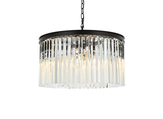 Sydney 8 light Matte Black Chandelier Clear Royal Cut Crystal