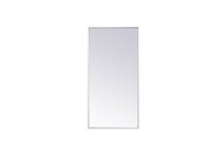 Metal frame rectangle mirror 14x28 inch in white