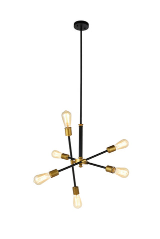 Axel 6 Lights Black Pendant