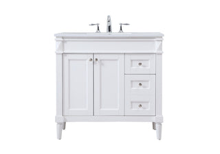 36 inch Single bathroom vanity in white