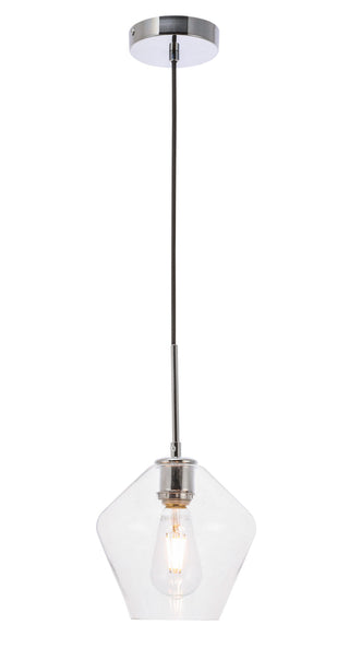 Gene 1 light Chrome and Clear glass pendant