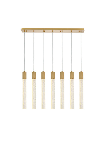 Weston 7 lights pendant in satin gold