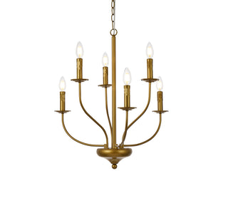 Westley 6 lights pendant in brass