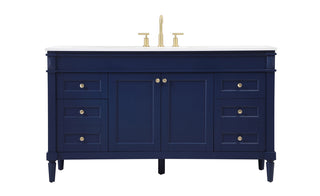 60 inch Single bathroom vanity in blue