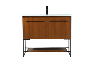 40 inch Single bathroom vanity in teak