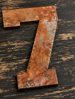 18 Inch Varsity Font Metal Letters and Numbers in Rustic Finish