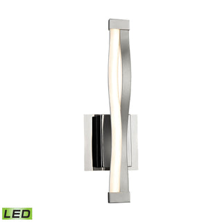 Twist 1-Light Wall Lamp in Aluminum and Chrome with Opal Glass Diffuser - Integrated LED