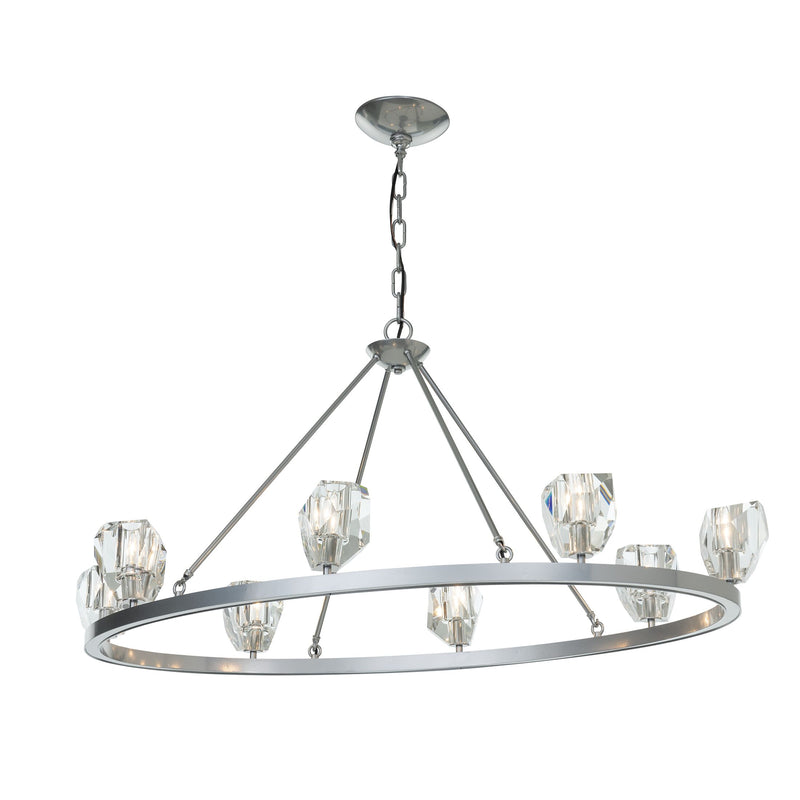 Large 8 Light Pendant Light with Crystal Accent