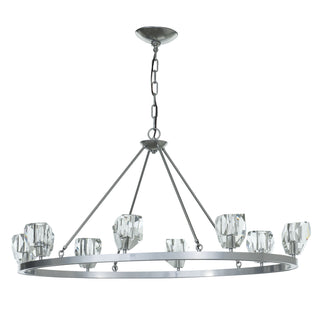 Large 8 Light Pendant Light with Crystal Accent