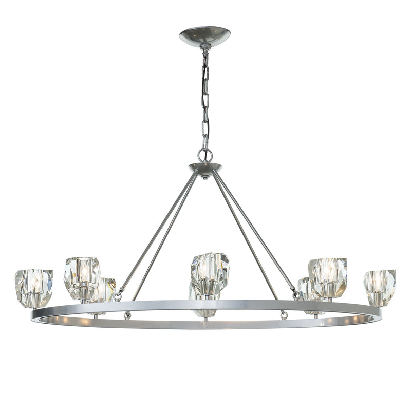 Large 8 Light Pendant Light with Crystal Accent