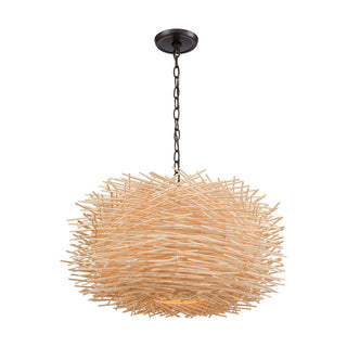 Bamboo Nest 23" Wide 3-Light Chandelier