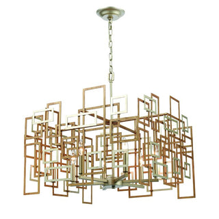 Gridlock 23" Wide 6 Light Chandelier