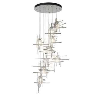 Tura 9-Light Seeded Glass Round Pendant