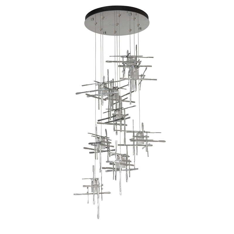 Tura 9-Light Frosted Glass Round Pendant