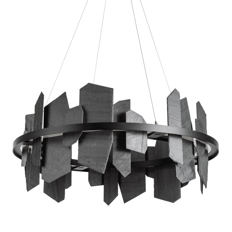 Large Hand Made Slate and Steel Chandelier