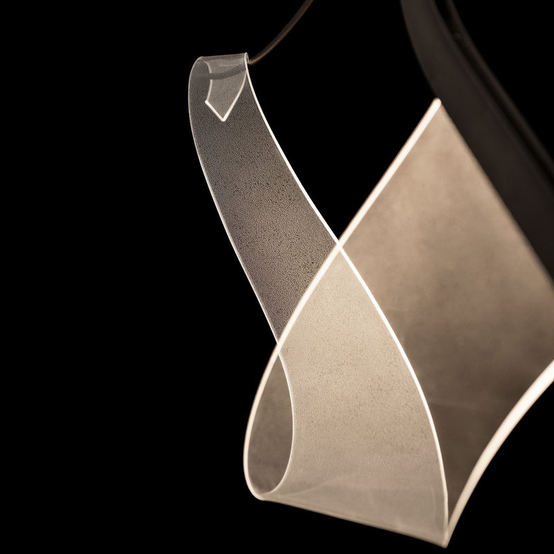 Elegant Hand Made Steel Pendant with Hanging Glass Design