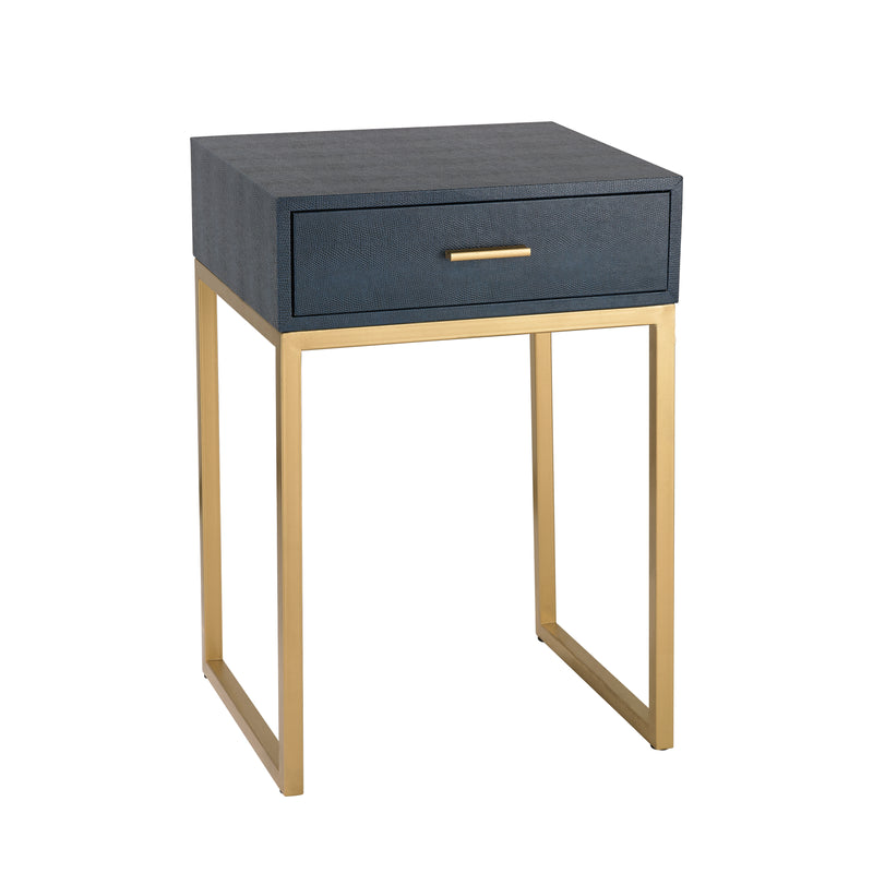 Shagreen Accent Table - Navy