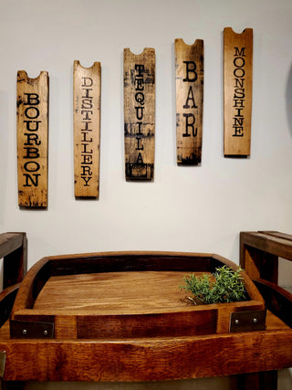 Oak Wine Barrel Display Trays