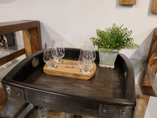 Square Oak Wine Barrel Tray