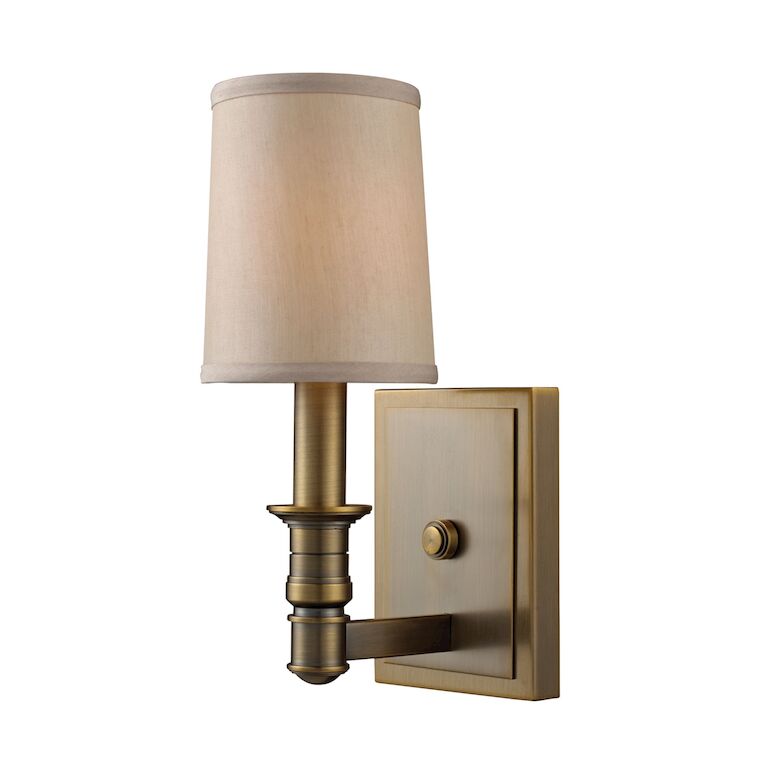 Small Wall Sconce with Antique Brass Finish