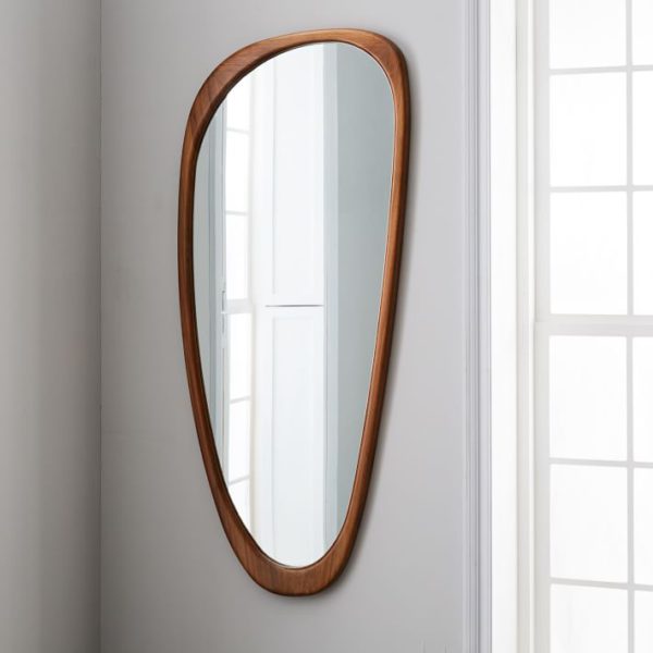 Large Wall Mirror with Maple Accent Trim