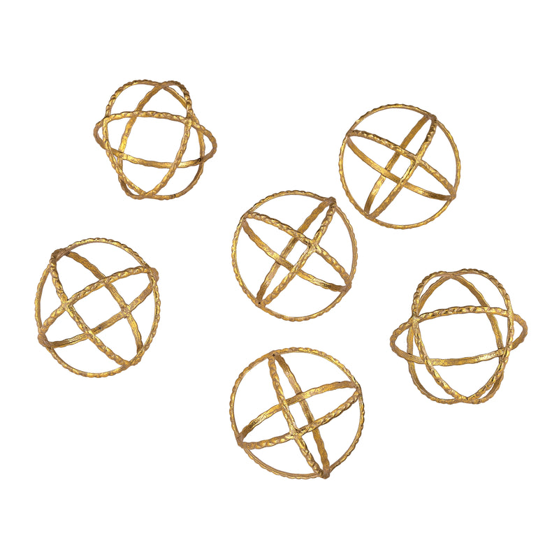 Gold Orbs - Set of 6