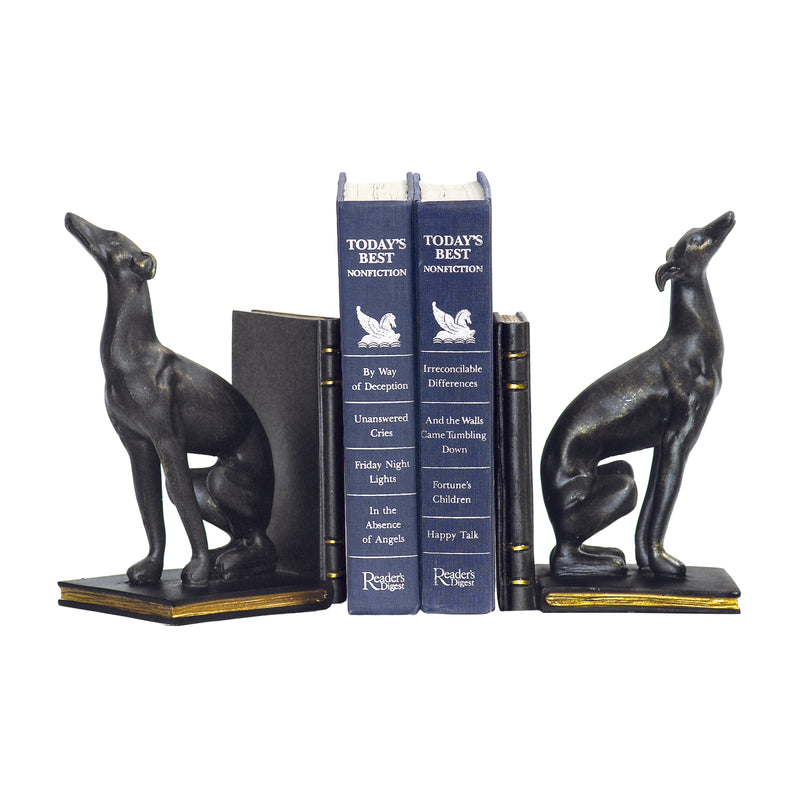 Black Greyhound Bookends - Set of 2