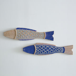 Set of Two Fish Wood Wall Decor