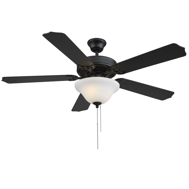 First Value 52" 2-Light Ceiling Fan in Matte Black Matte Black