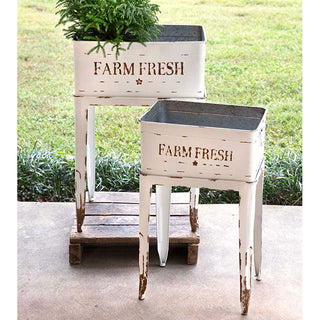 Set of 2 Farmhouse Garden Stands