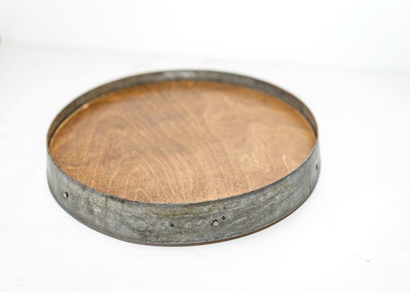 Hand Crafted Lazy Susan with Wine Barrel Ring