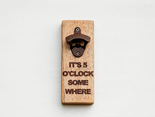 Whiskey Barrel Stave Bottle Opener