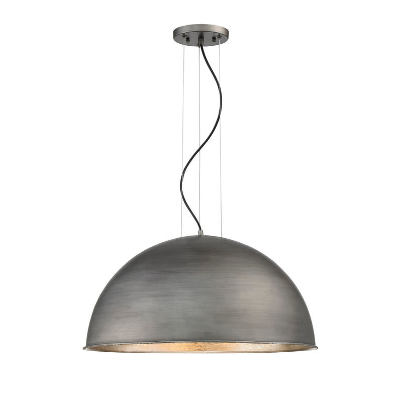 Sommerton 3-Light Pendant in Rubbed Zinc with Silver Leaf Rubbed Zinc with Silver Leaf
