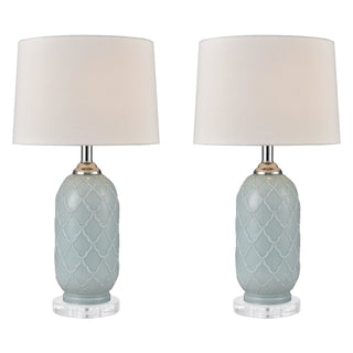 La Joliette 24'' High 2-Light Table Lamp - Pale Blue