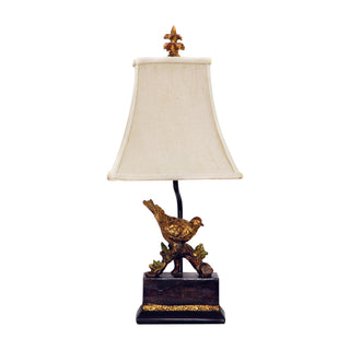 Perching Robin 21'' Table Lamp - Antique Black