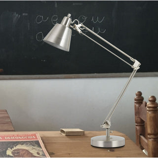 Large Desk Lamp in Brushed Steel Finish