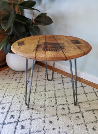 Genuine Bourbon Barrel Head Accent Table