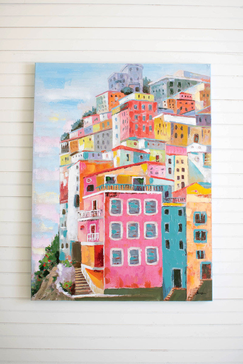Oil Painting - Colorful Houses