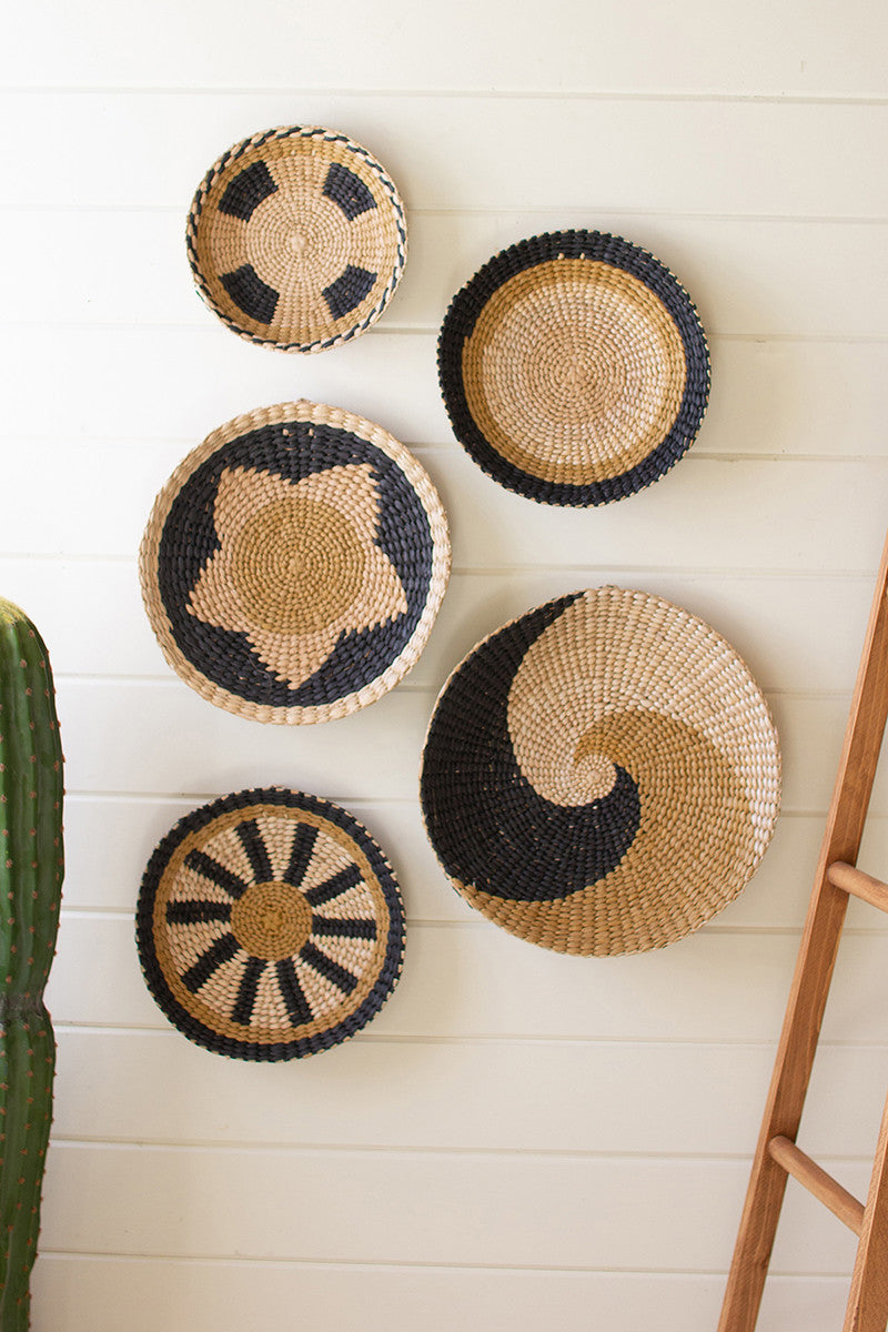 Set of 5 Round Seagrass Wall Art