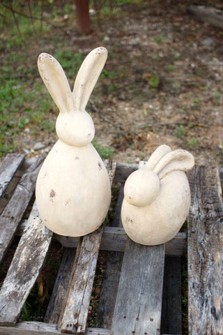 SET OF TWO RABBIT SCULPTURES