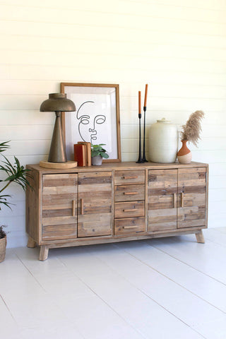 Wooden Chest with Four Doors and Four Drawers