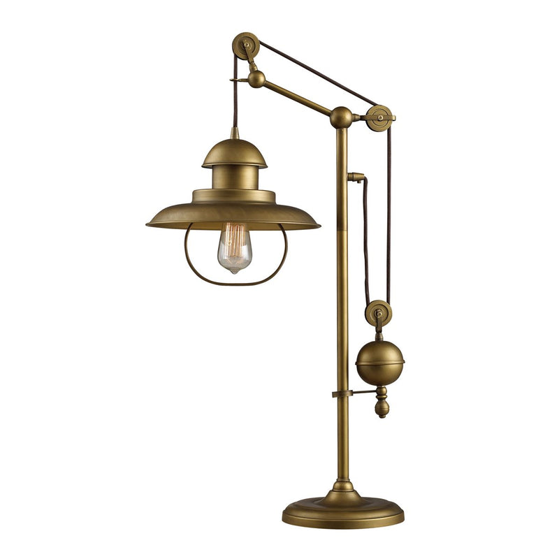 Brass Finish Desk Lamp with Adjustable Pulley